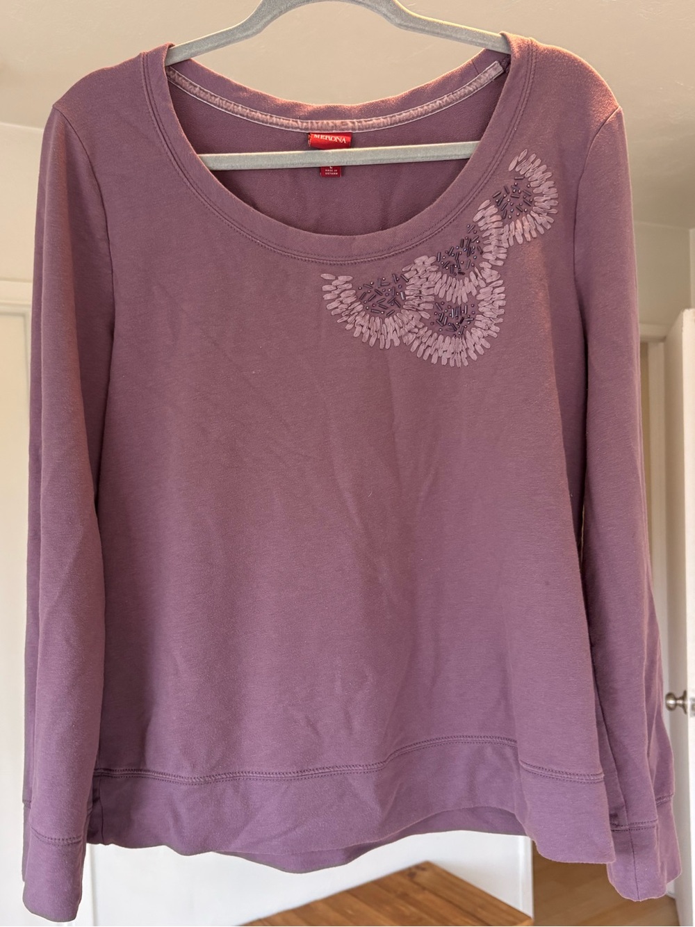 Vintage beaded lavender crewneck